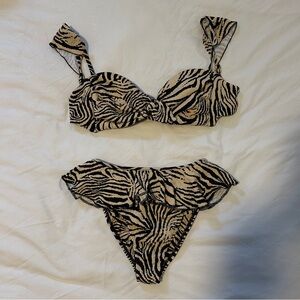 Montce Zebra Print Bikini Set - Size Large. Washed but never worn!